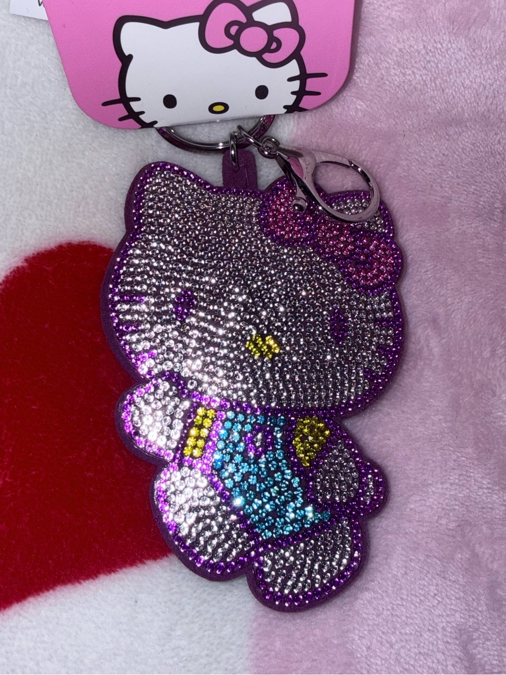 NWT Sanrio Plush Keychain - Deep Purple Hello Kitty Silhouette - Picture 3 of 3